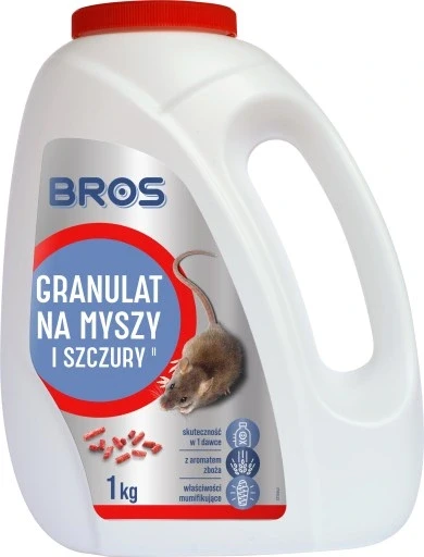 3 шт. Отрута отрута проти мишей та щурів Bros 1,2 кг гранули для мишей і щурів