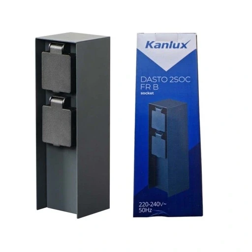 Квадратний світловий стовп Kanlux з інтегрованим джерелом Led 23 см чорний 23 см з гніздами антрацит Dasto 2soc Fr