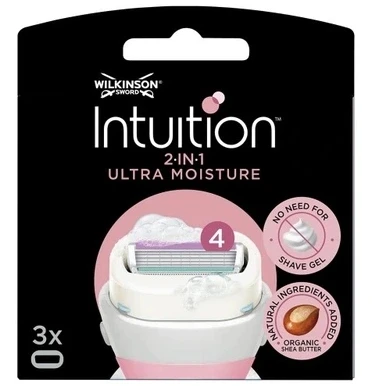 3 шт. Вкладки для машинок Wilkinson Sword Intuition 3 шт. Ultra Moisture бритви штуки