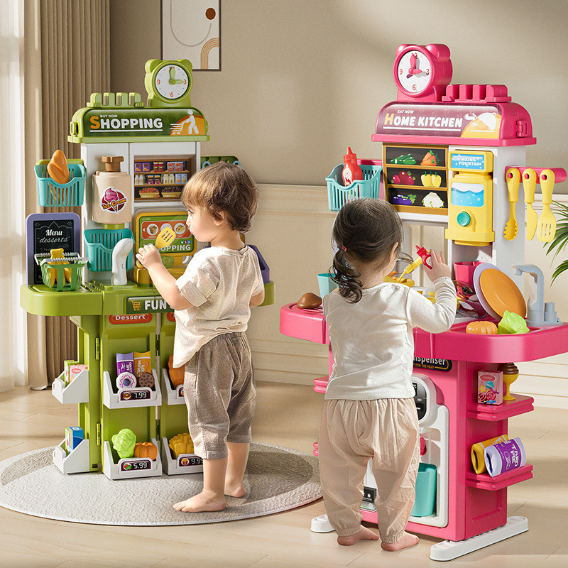 Великий багатофункціональний дитячий набір Кухня супермаркет 83 предмети Все найкраще для ігор у кухаря і продавця, фото 1