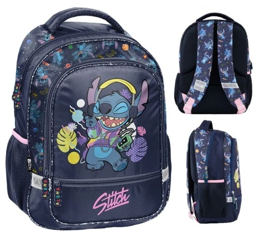 Шкільний багатокамерний рюкзак Lilo Stitch Paso відтінків фіолетового синього багатоколірний 19 стикла ранець 1-3 клас для