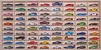 Полиця для машинок автомобілів Hot Wheels органайзер на 80 місць дерево / підвіски типу примочок відділення з фанери