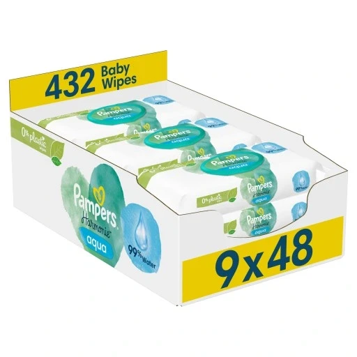 Pampers Harmonie Aqua вологі серветки 9 шт. 48 шт.