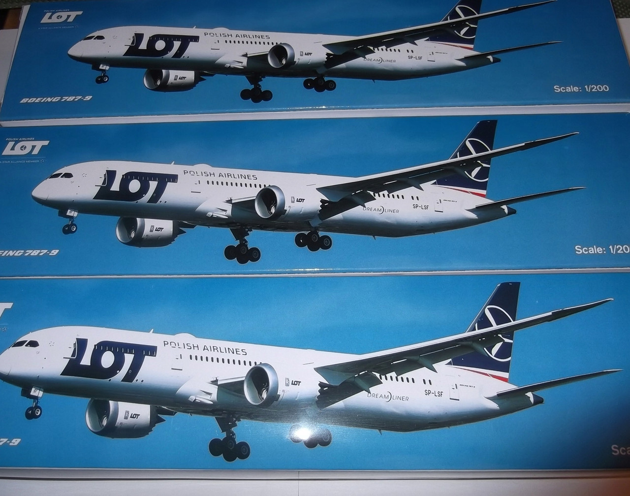 Модель Boeing 787-9 Dreamliner Lot Sp-lsf 1:200 Pll подарункова коробка Ppc 1/200 промо