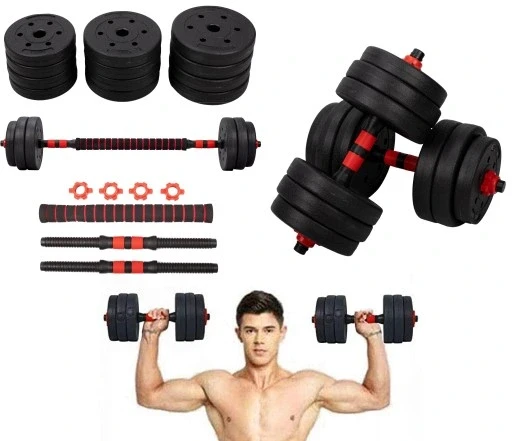 Гантелі бітумні регульовані Be4sport 2x 10 кг + штанга з набором гантелей для вправ 2x10kg 20kg