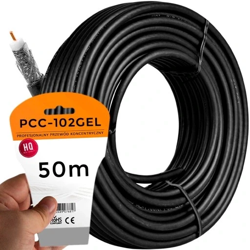 Антенний кабель Libox Pcc102gel 50 м концентричний чорний гель Cu зовнішній наземний 4k 50м