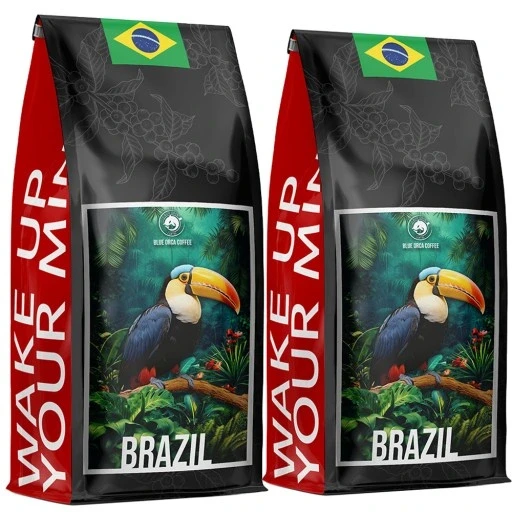 Кава в зернах арабіка Blue Orca Coffee бразилія 2000 г (1кг х2) свіжообсмажена 100%