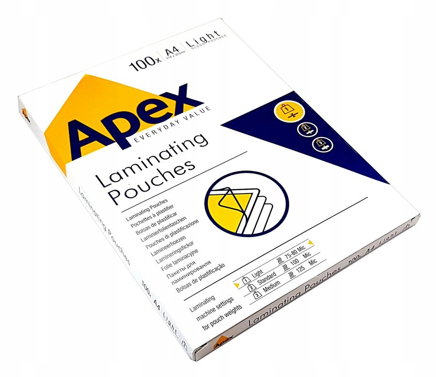 Ламінувальна плівка для ламінування а4 75-80u глянцева Apex A-4 80мік 100 штук в упаковці