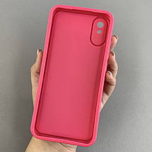 Чохол для Xiaomi Redmi 9A силіконовий чохол з великими бортиками на телефон сяомі редмі 9а малиновий n5v, фото 3