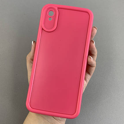 Чохол для Xiaomi Redmi 9A силіконовий чохол з великими бортиками на телефон сяомі редмі 9а малиновий n5v, фото 1