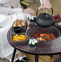 Стіл мангал - барбекю Ø60 см для кемпінгу, пікніка та гриля у скандинавському стилі