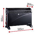 Електричний конвектор Mesko MS 7741 чорний (2000 Вт, таймер, TURBO режим, Польща), фото 10