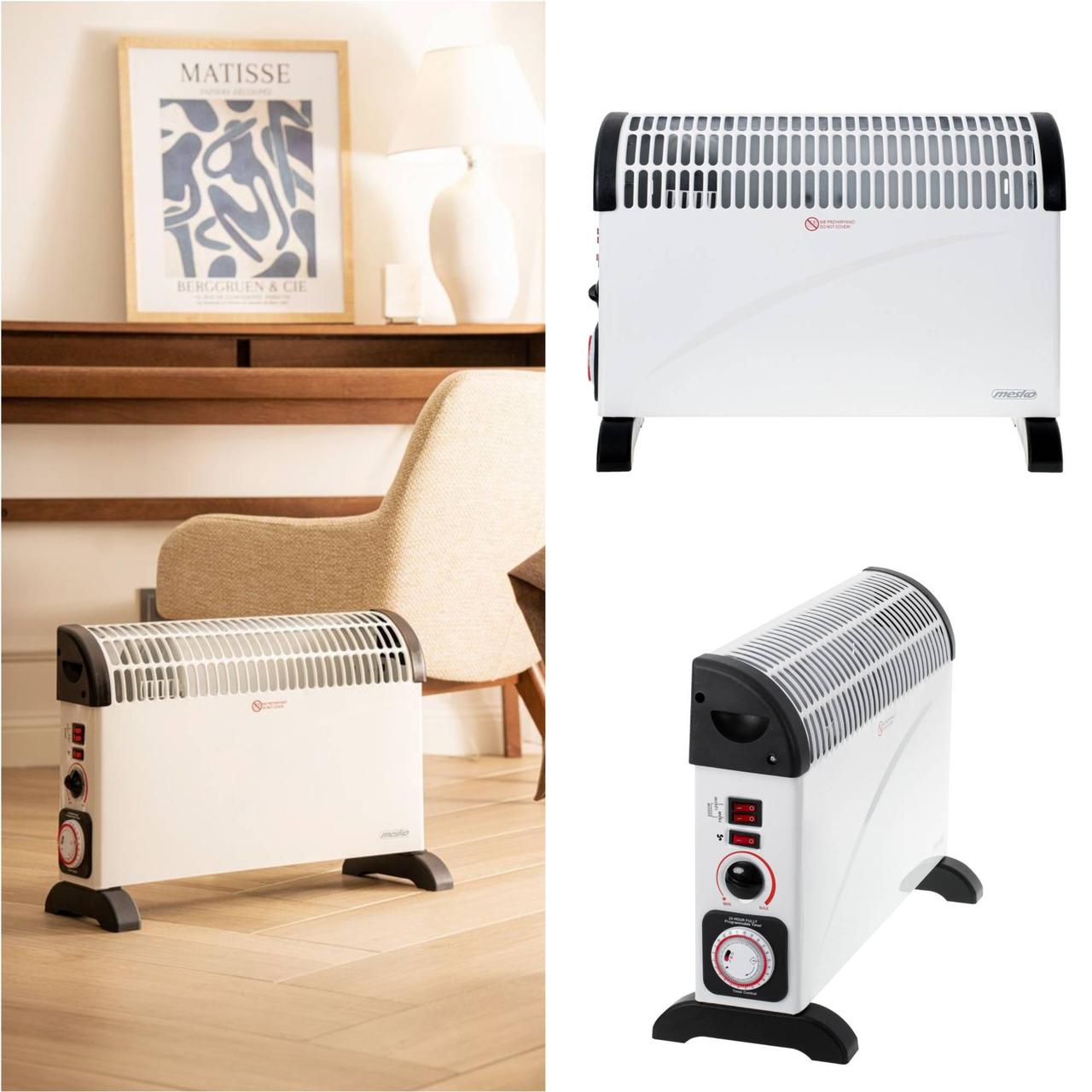 Електричний конвектор Mesko MS 7741 білий (2000 Вт, таймер, TURBO режим, Польща), фото 1
