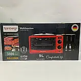 Електрична духовка з кавоваркою та сковородою, Rainberg 3800Вт Потужна настільна духовка, фото 4