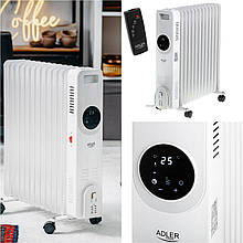 Оливний нагрівач Adler AD 7826 з LED-дисплеєм і пультом (2500 Вт, 13 ребер, таймер)