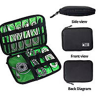 Сумка органайзер для зберігання Проводів Usb Навушників Кабелів Флешок Чорний, фото 4