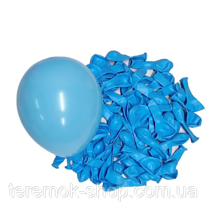 Набір повітряних латексних кульок пастель блакитний 13 см 5» 10 шт Gemar Італія - фото 1 - id-p770717564