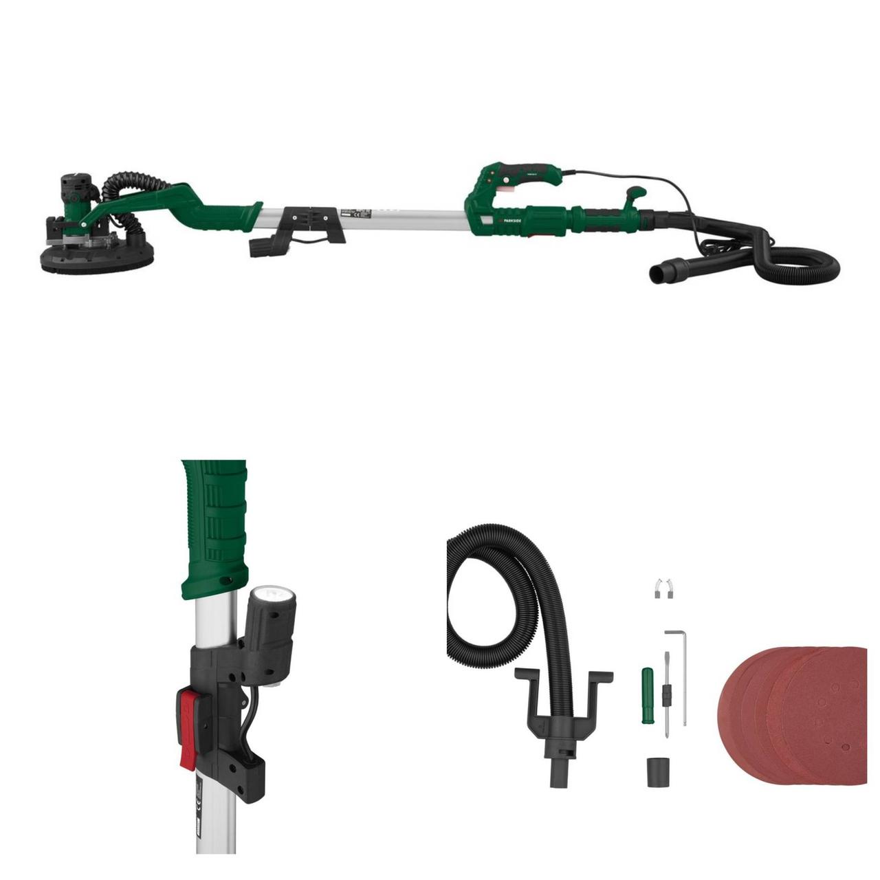 Шліфувальна машина для стін і стель Parkside PWDS 920 B2 (710 Вт, 225 мм, телескопічна, Німеччина), фото 1