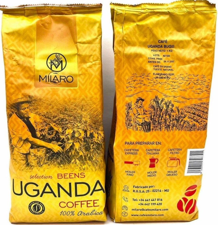 ОРИГІНАЛ! Кава у зернах Milaro Uganda 100% Арабіка 1000г Іспанія