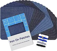 Набір з 20 шт самоклеючих джинсових нашивок - латки для ремонту одягу, джинсів