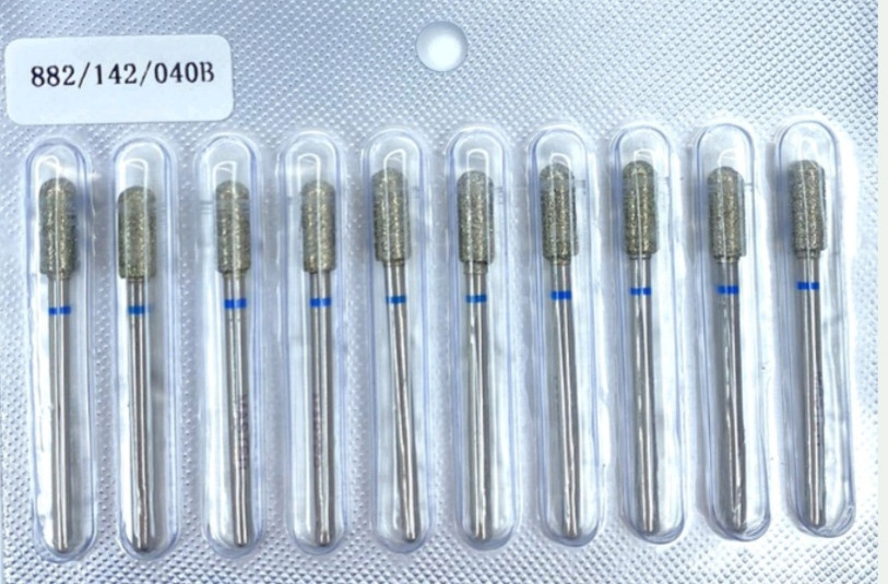 Насадка фреза алмазна синя 4 мм циліндр заокруглений