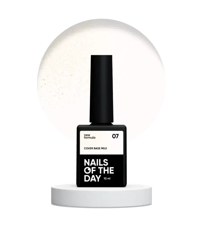 Камуфлююча база для нігтів NAILSOFTHEDAY NEW Formula Cover base milk shimmer 07, 10 мл, фото 1