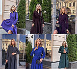 Вельветове плаття міді з поясом марсала, фото 9