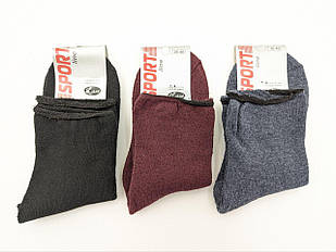 Жіночі махрові шкарпетки Sport Line зимові без резинки однотонні, розмір 36-40, 12 пар/уп. мікс кольорів