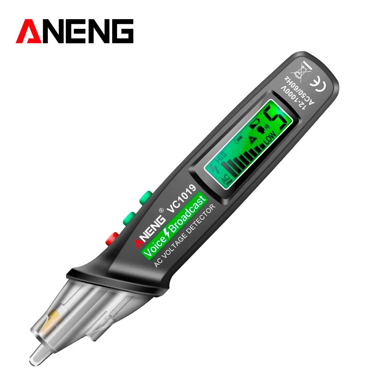 Безконтактний тестер напруги ANENG VC1019 | лазер, ліхтарик | 5 режимів чутливості, фото 1