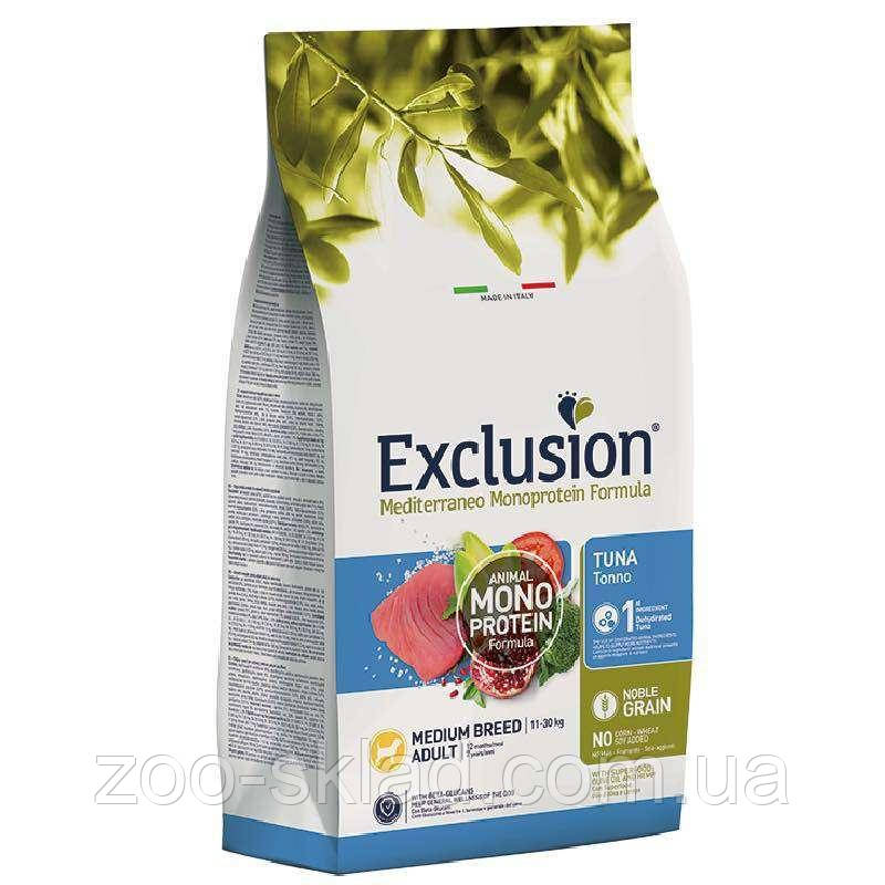Exclusion DOG Adult Medium Breed Tuna для дорослих собак середніх порід з тунцем 12кг