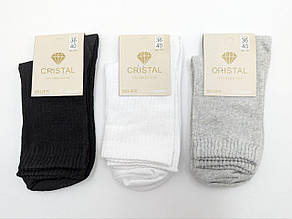Високі демісезонні шкарпетки Cristal, однотонні, розмір 36-40 12 пар/уп. асорті