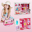 Розвиваючий іграшковий набір трансформер шафа сумочка для ляльок 2 сукні 6 пар взуття прикраси дзеркальце, фото 2