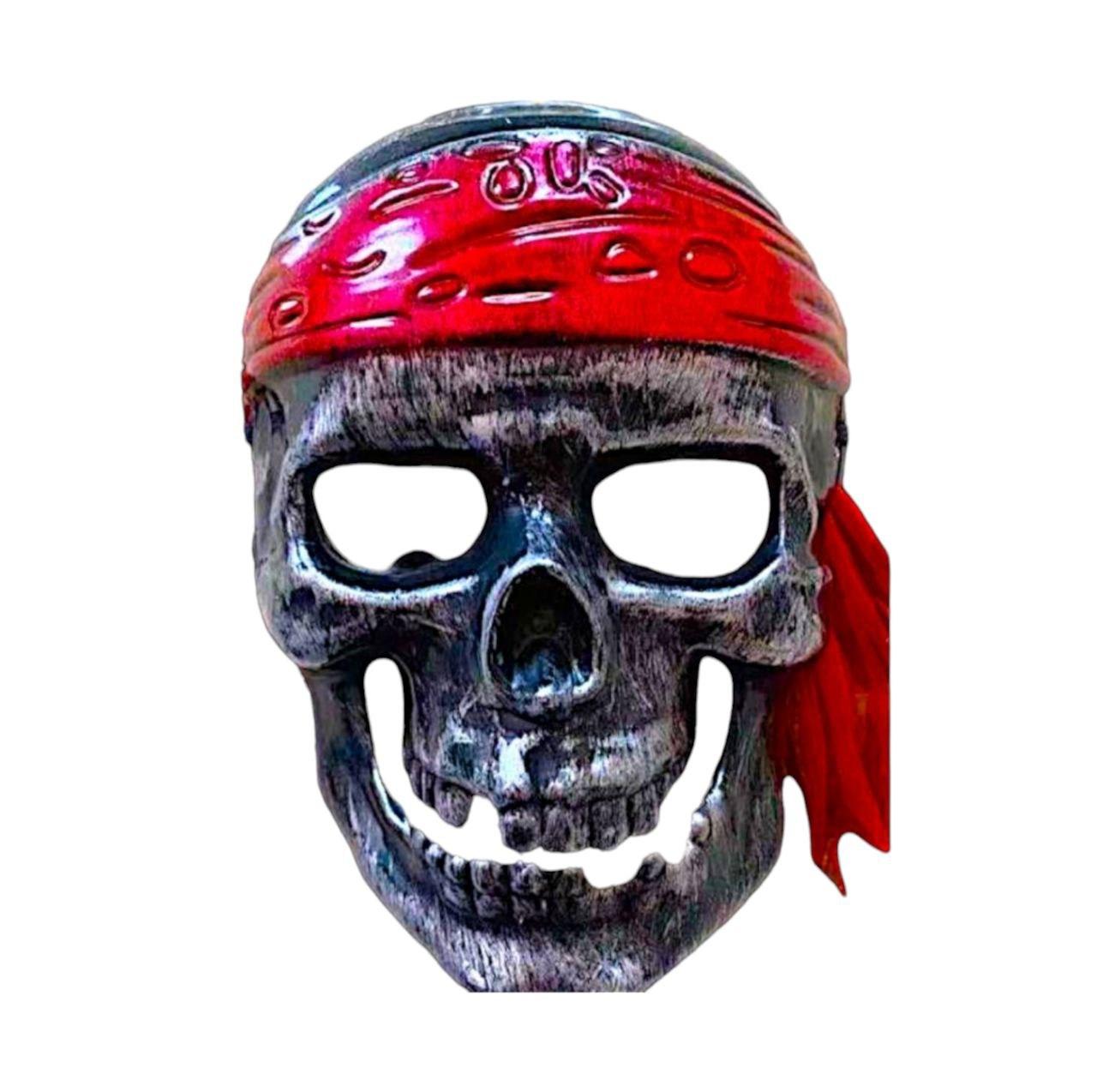 Маска карнавальна Череп Пірата срібло