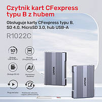 Unitek reader kart memory CF Express, SD/microSD, USBA 10 Gbs + HUB, фото 4