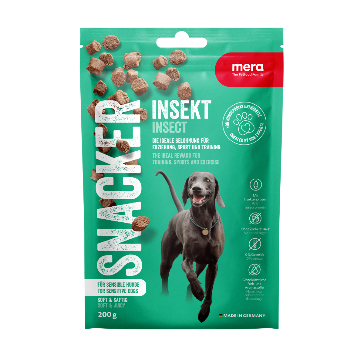 Ласощі для собак снеки з білком комах MERA Snacker Insekt 200 г