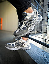 Зимові Чоловічі Кросівки Asics Gel-Sonoma 15-50 Gore-Tex / Асікс Гел-Сонома 15-50 Гор Текс Сірі з Білим, фото 4