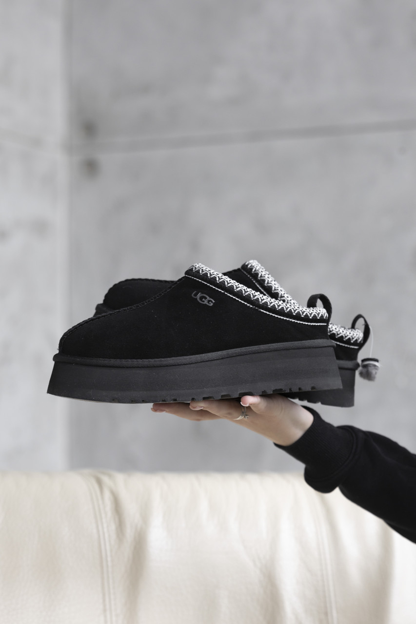 Зимові жіночі черевики UGG Tasman Platform Black | чорні, розміри 36–41, фото 1