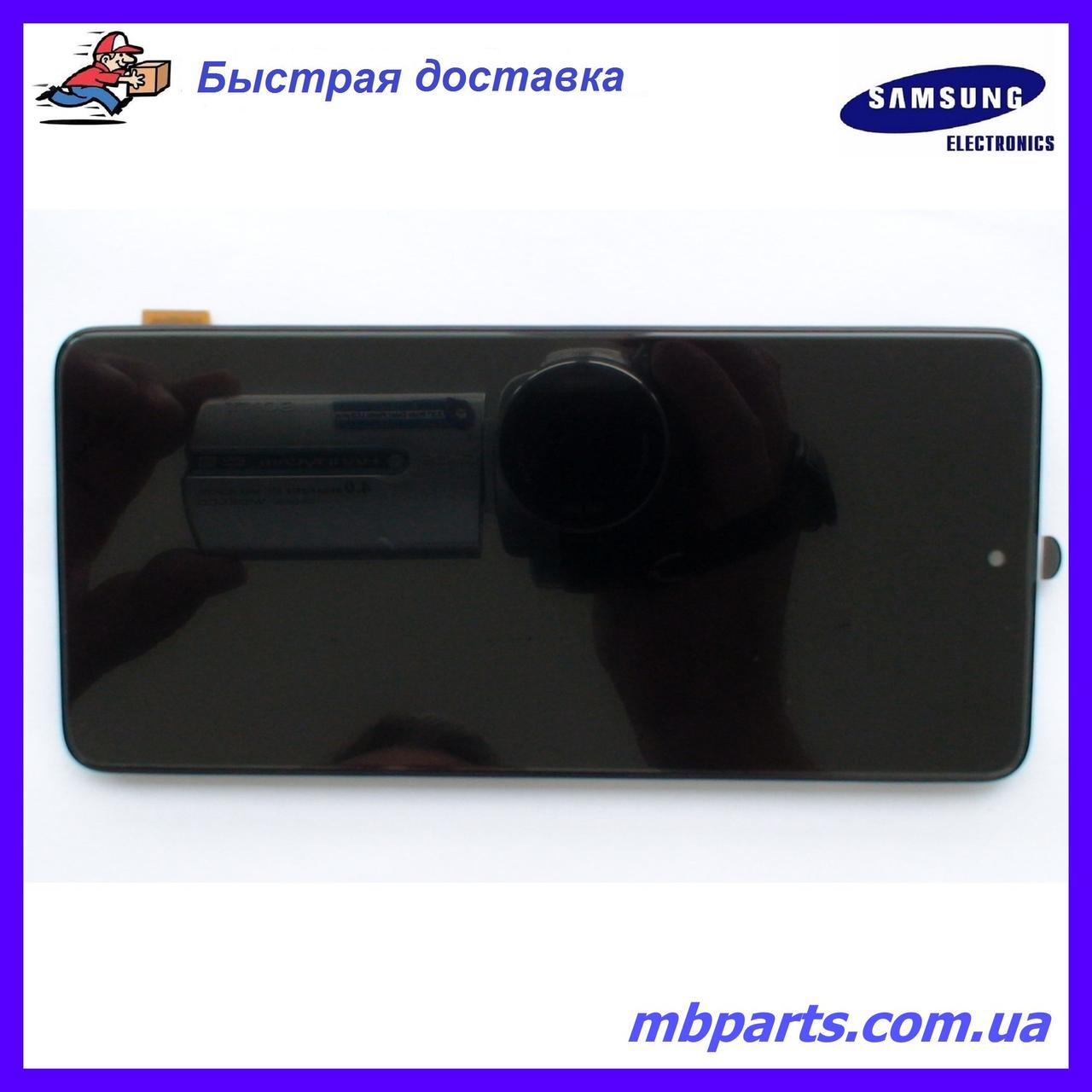 Дисплей модуль Samsung SM А515 OLED А51 Black 2020 (оригінальний розмір матриці) у зборі з рамкою