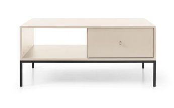 Стіл журнальний Mono 103*68 см з шухлядами Беж пісочний / ніжки чорні ТМ Perfect Home Польща, фото 3