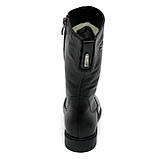 Сапожки середньої висоти чорні жіночі із замком шкіряні на вовні  Вілюс 0102 розмір 37, фото 6