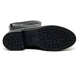 Сапожки середньої висоти чорні жіночі із замком шкіряні на вовні  Вілюс 0102 розмір 37, фото 9