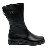 Сапожки середньої висоти чорні жіночі із замком шкіряні на вовні  Вілюс 0102 розмір 37, фото 4