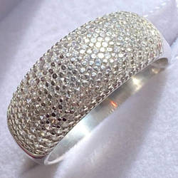 Срібне кільце з фіанітами ПЛ-002