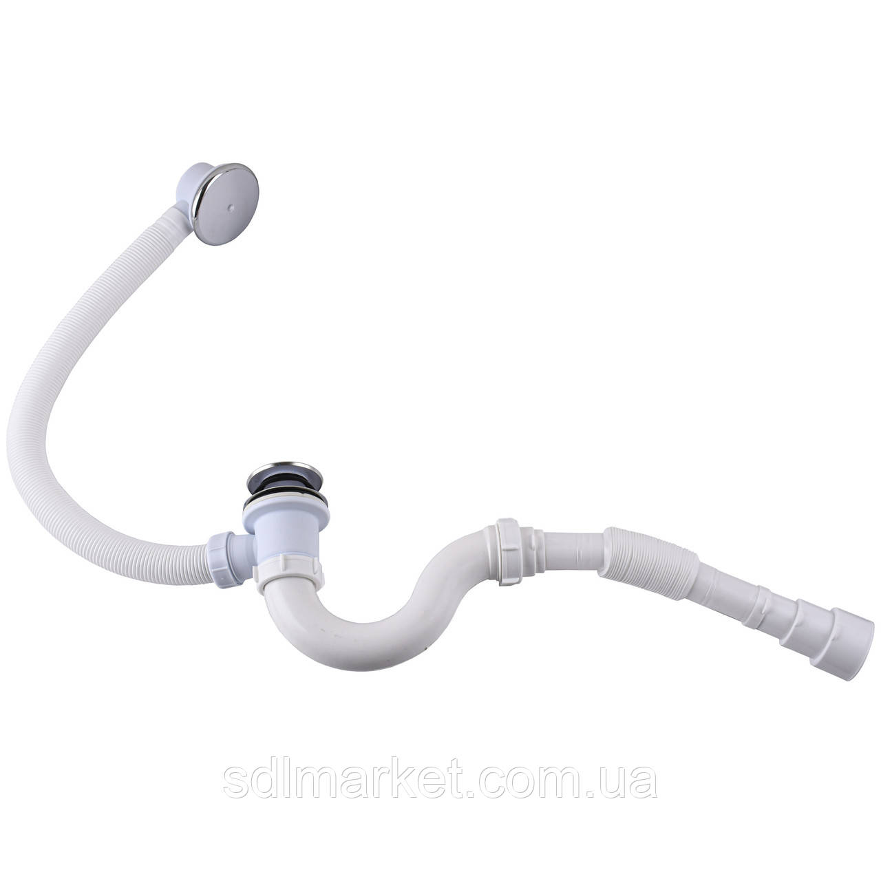 Сифон <unk> Waterstal<unk> для ванни Click-Clack з гнучкою трубою 32/40/50 (А - 14089)