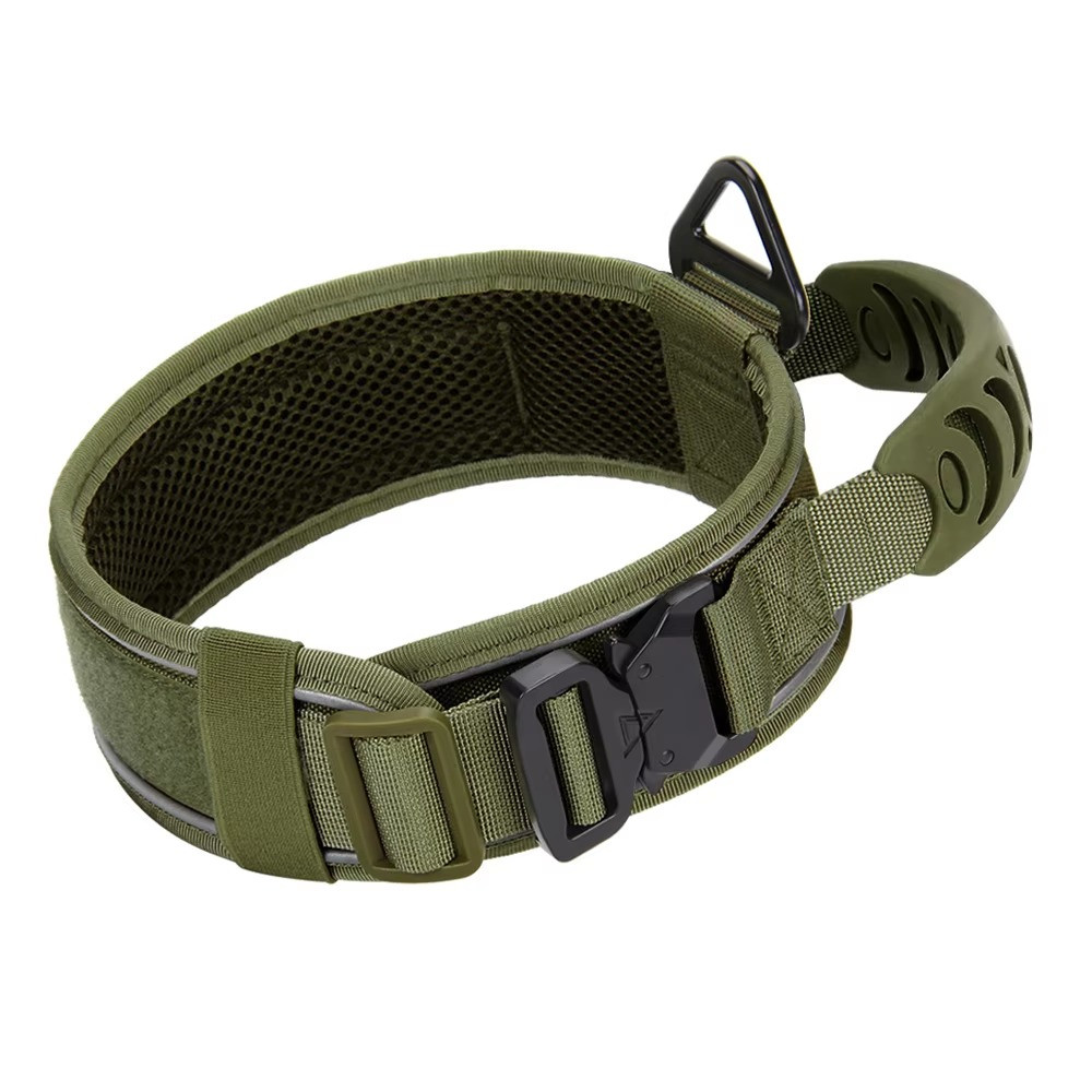 Нашийник для собак Harness Tactical, широкий нейлоновий з металевою пряжкою-фастекс, Оливковий