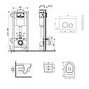 Комплект: Qtap Swan Ultra Quiet унітаз підвісний QT16335179W + Nest комплект інсталяції 4в1 (кругла клавіша, фото 2
