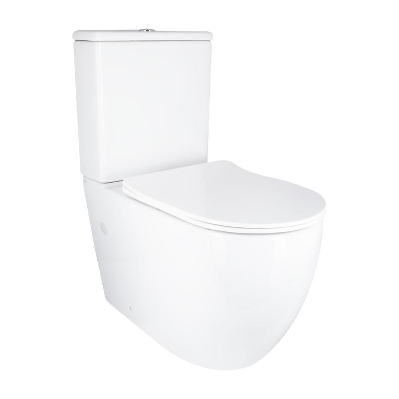 Унітаз підлоговий Qtap Grand Ultra Quiet безобідковий з сидінням Soft-close WHITE QT26228301W, фото 1