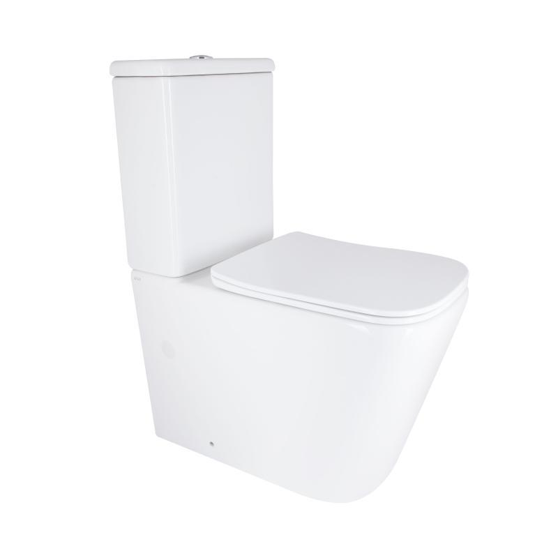 Унітаз підлоговий Qtap Stenava Rimless безобідковий з сидінням Soft-close WHITE QT27228303W, фото 1