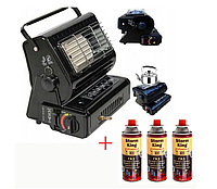 Портативний газовий обігрівач плита 2в1 газової плити Happy Home газовий пальник +подарунок 3шт балон