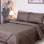 Постільна білизна полуторний страйп сатин Ярослав диз.№06 коричневий, фото 3